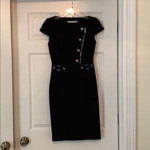 Black Ponte dress silver accents Karen Millen.